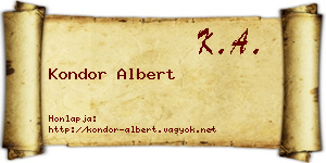 Kondor Albert névjegykártya